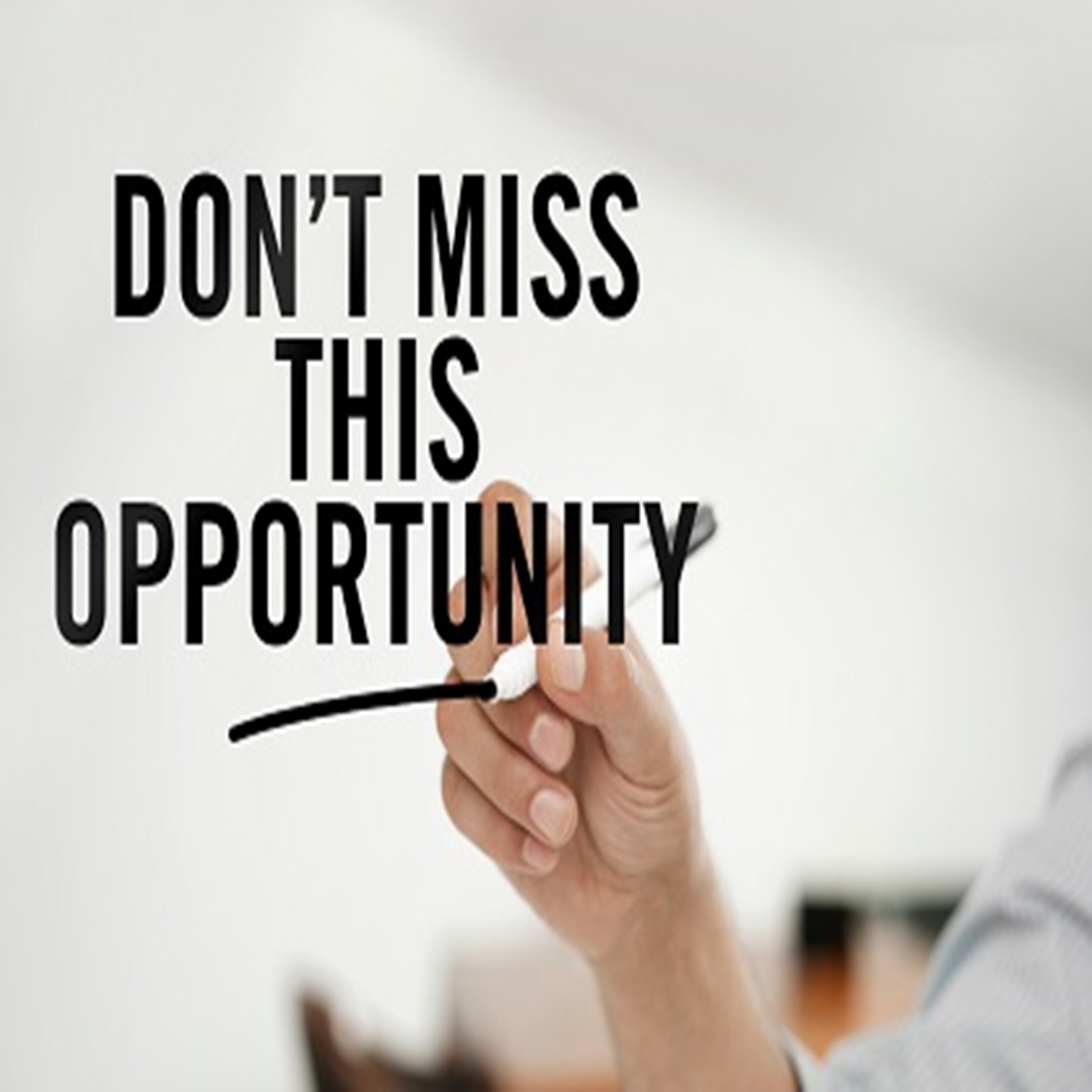 hand writing on whiteboard don't miss this opportunity